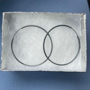 Dark Silver Hoop Earrings